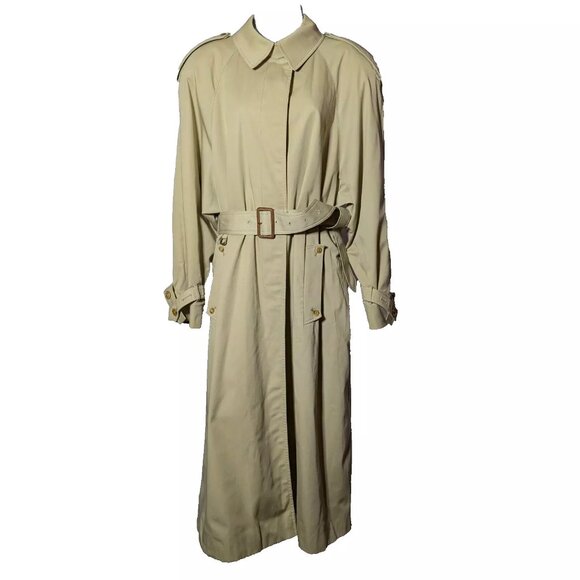 AQUASCUTUM Aqua 5 TRENCH coat MADE IN CANADA Sz 16 Sublime quality VINTAGE A GEM - Picture 1 of 16
